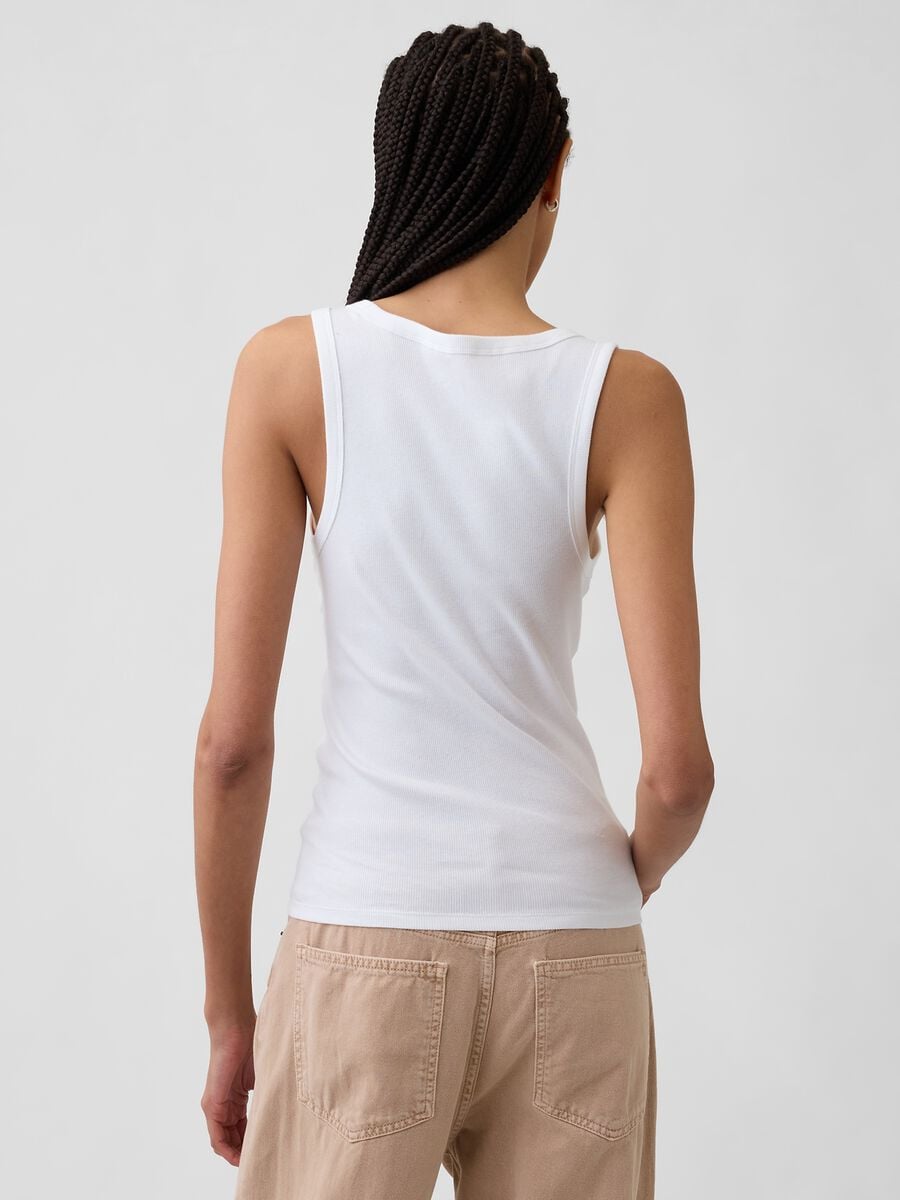 Tank top in cotone elasticizzato con logo GAP Donna_1