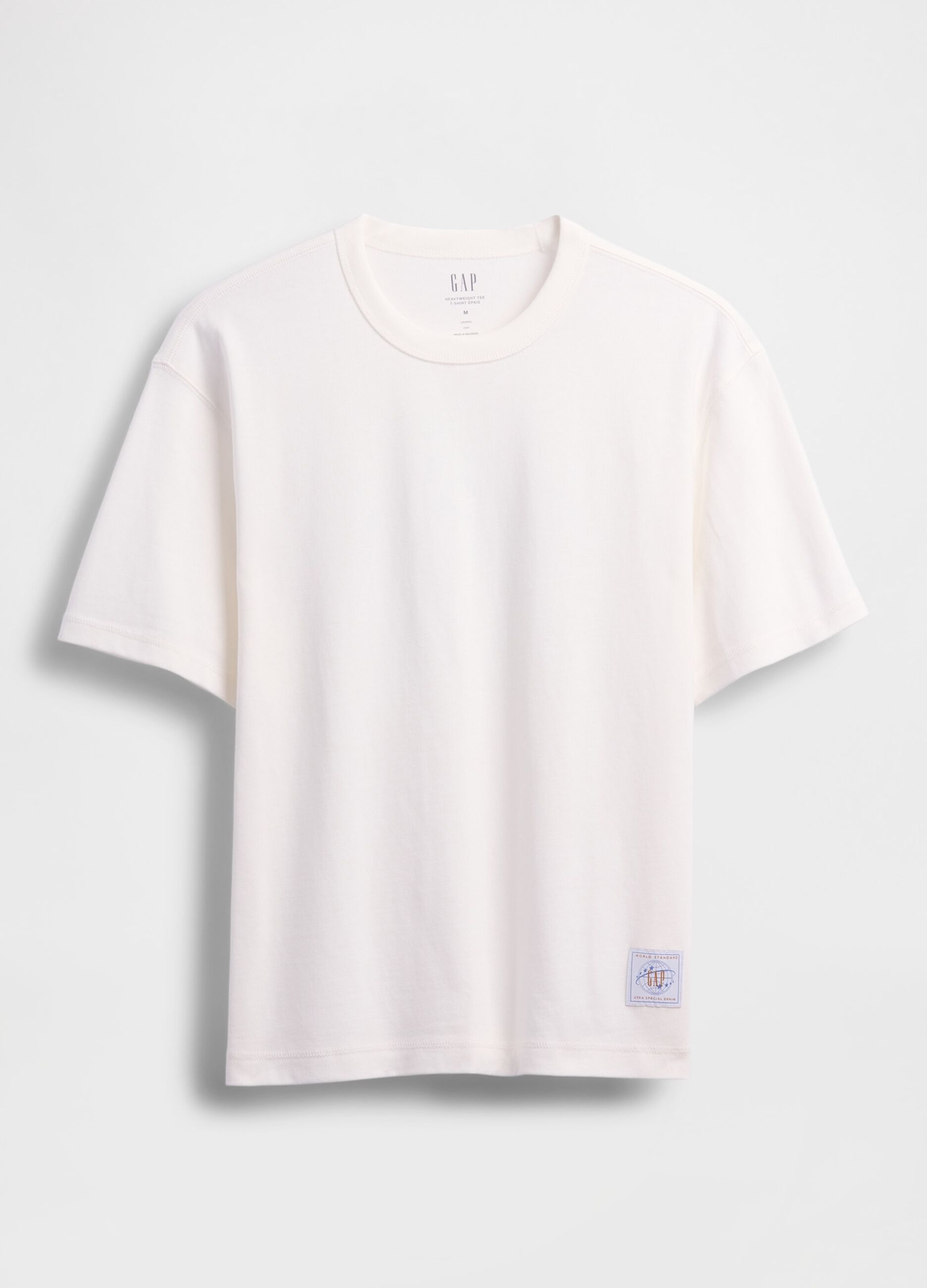 T-shirt bianca a maniche corte in cotone_3
