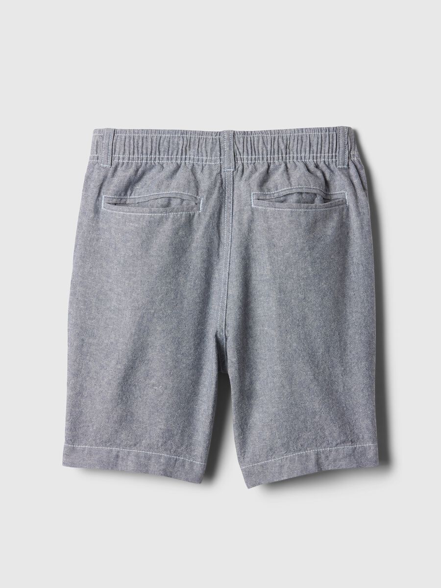 Bermuda in lino e viscosa con vita stretch Bambino_4