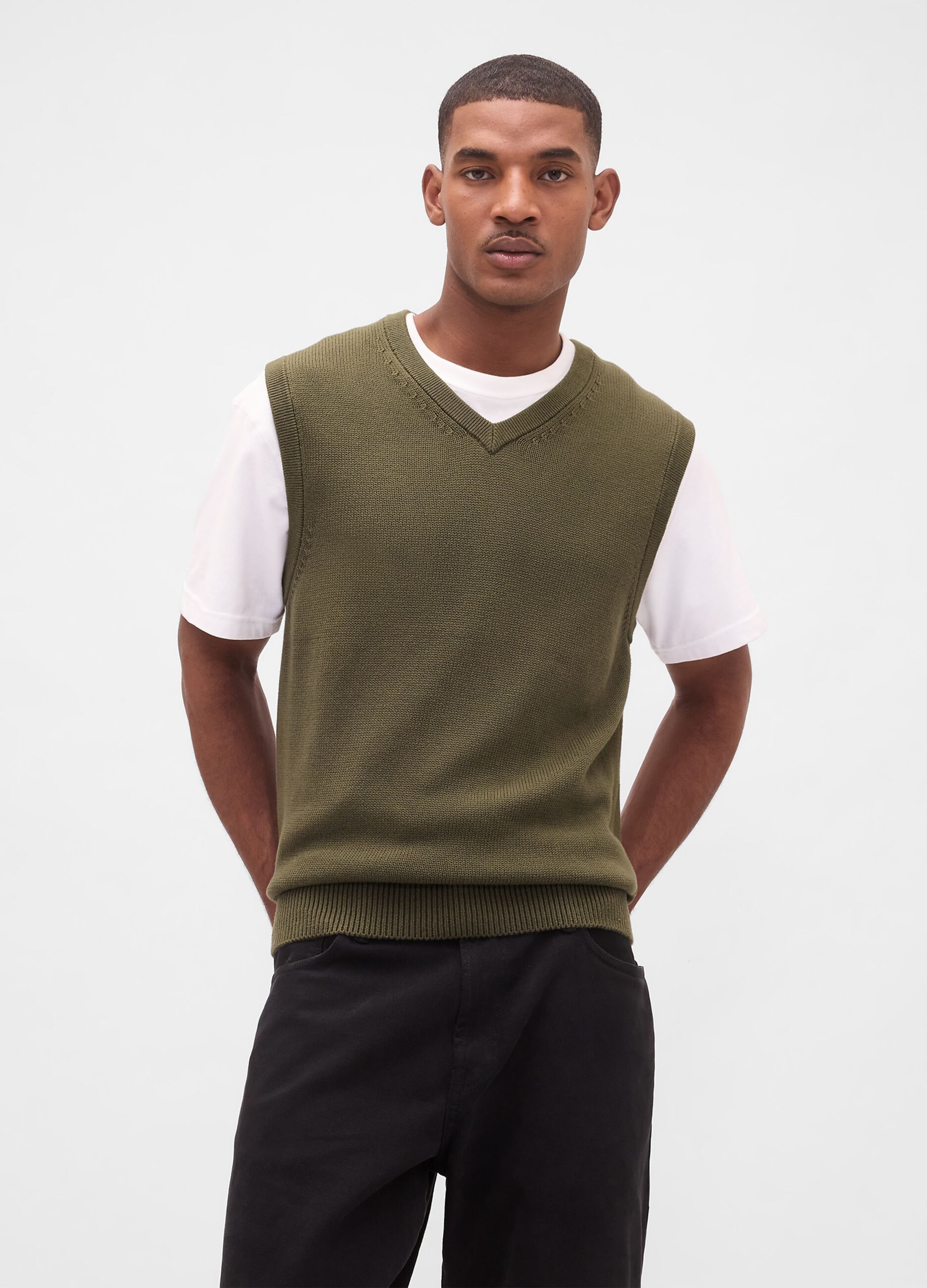 Gilet verde in cotone