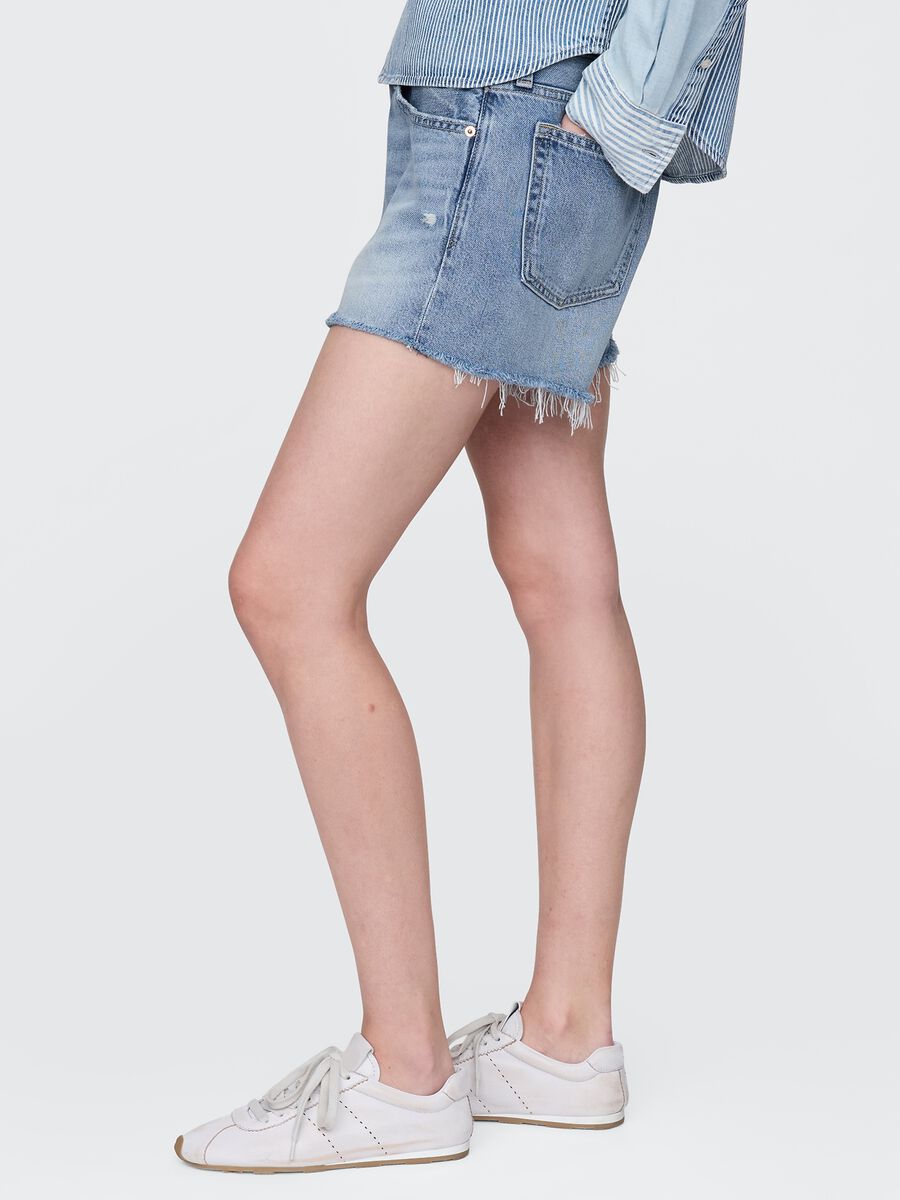 Shorts in denim chiaro Donna_3