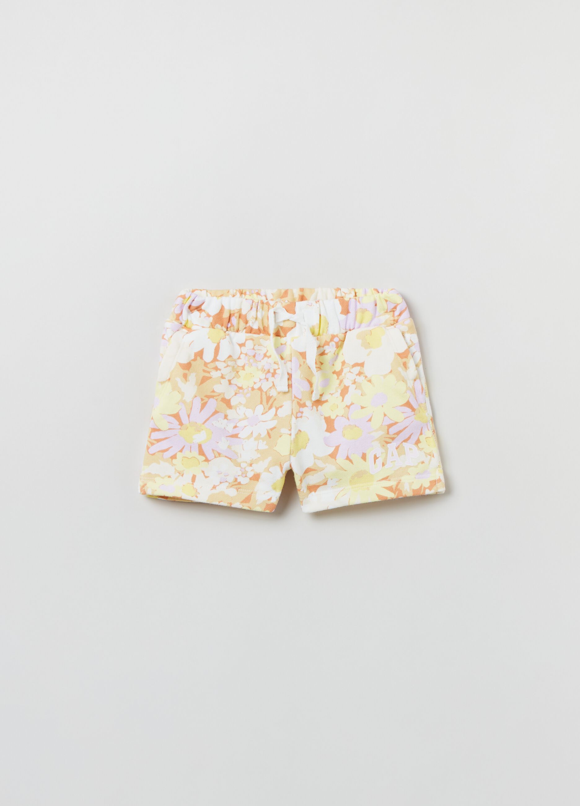 Floral shorts with drawstring