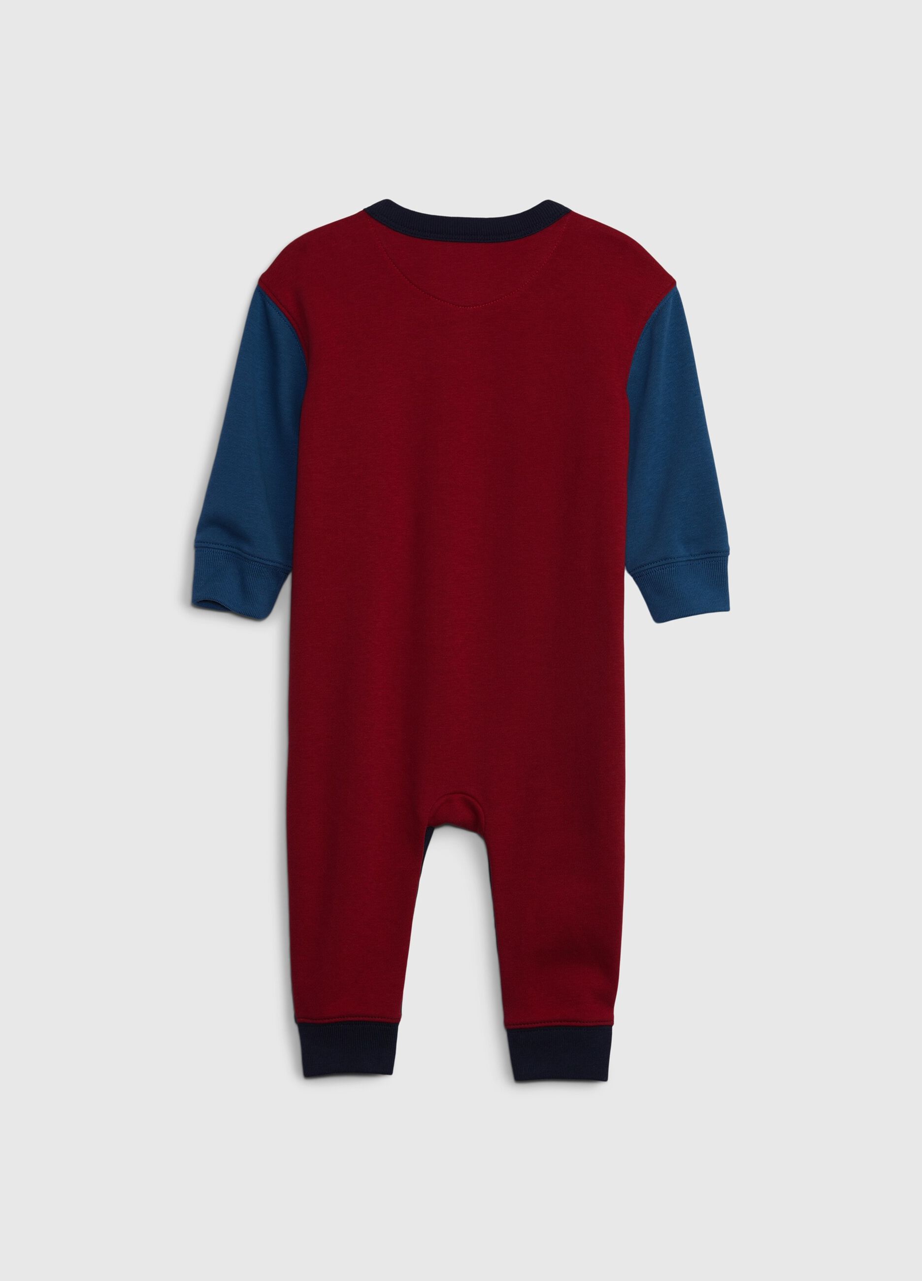 Colour block plush onesie with embroidered Logo_1