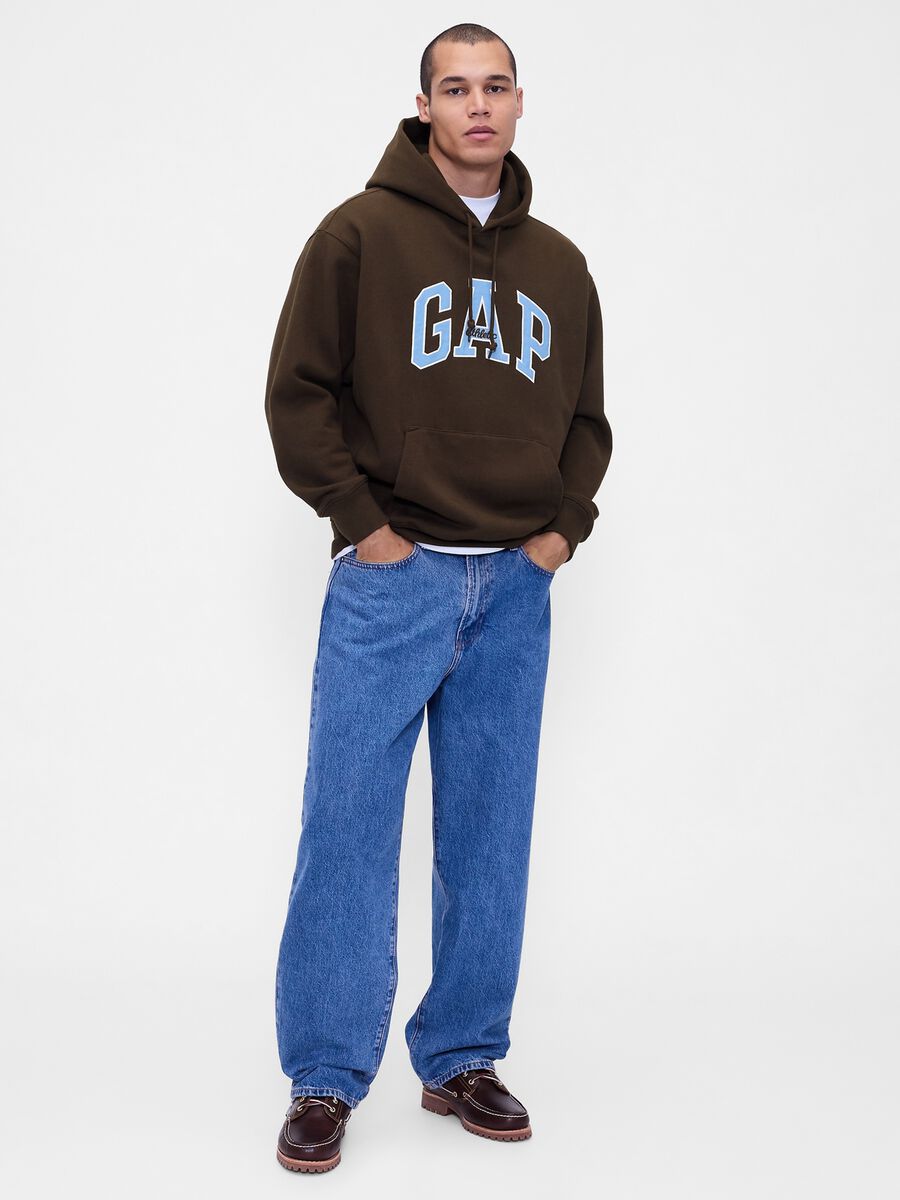 Brown Hooded Sweatshirt Man_2