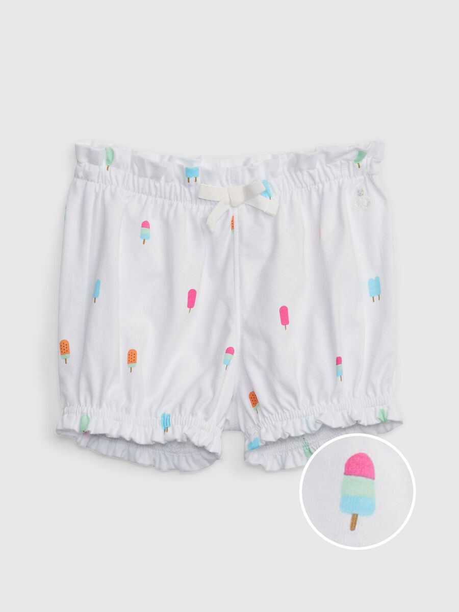 Cotton shorts with print and embroidery Newborn Boy_0