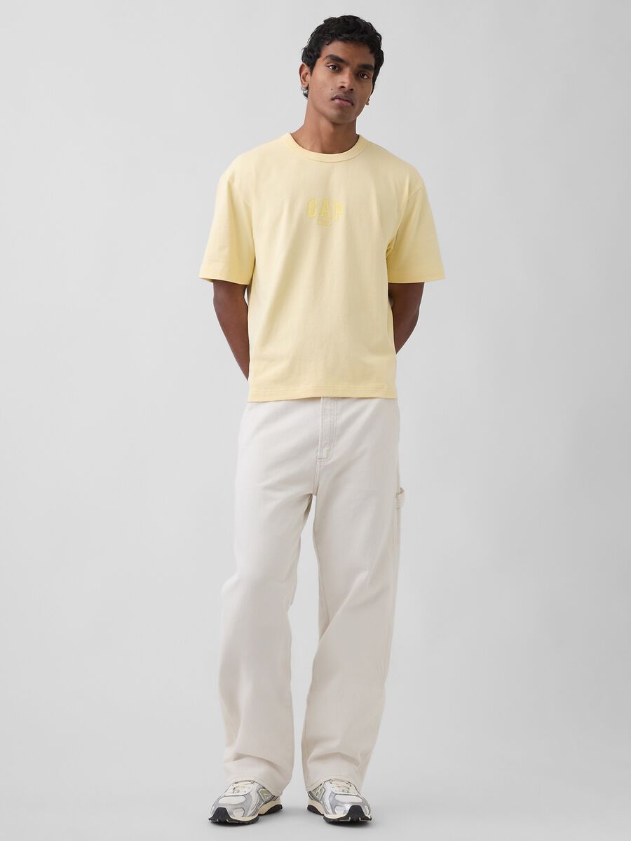 T-shirt in puro cotone a maniche corte con logo GAP Uomo_2