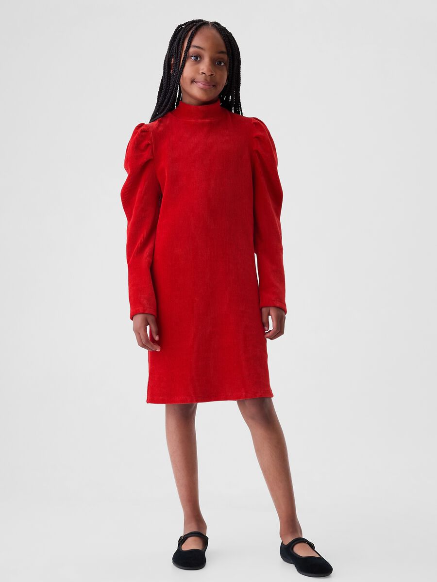 Vestito in corduroy con maniche a palloncino Bambina_0