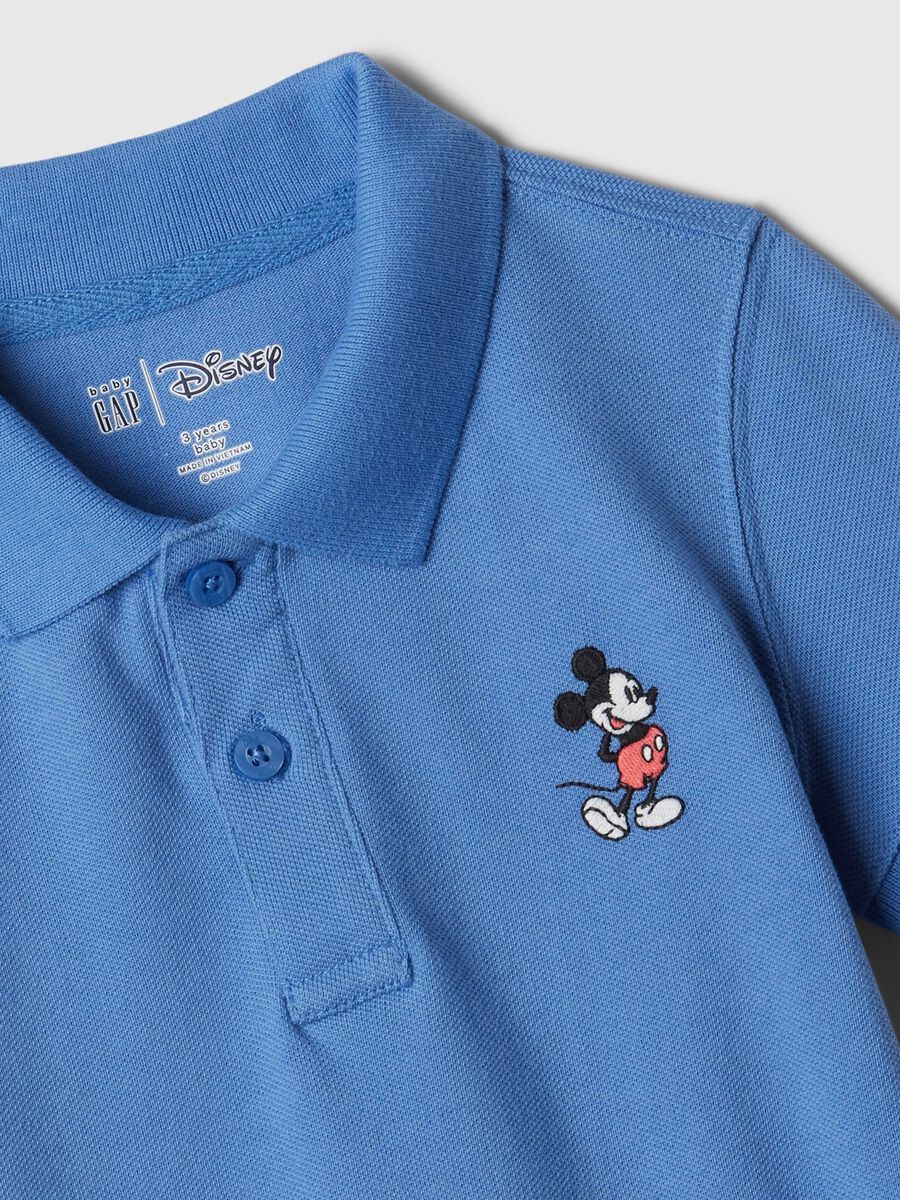 Piquet polo shirt with Disney Mickey Mouse embroidery Newborn Boy_2