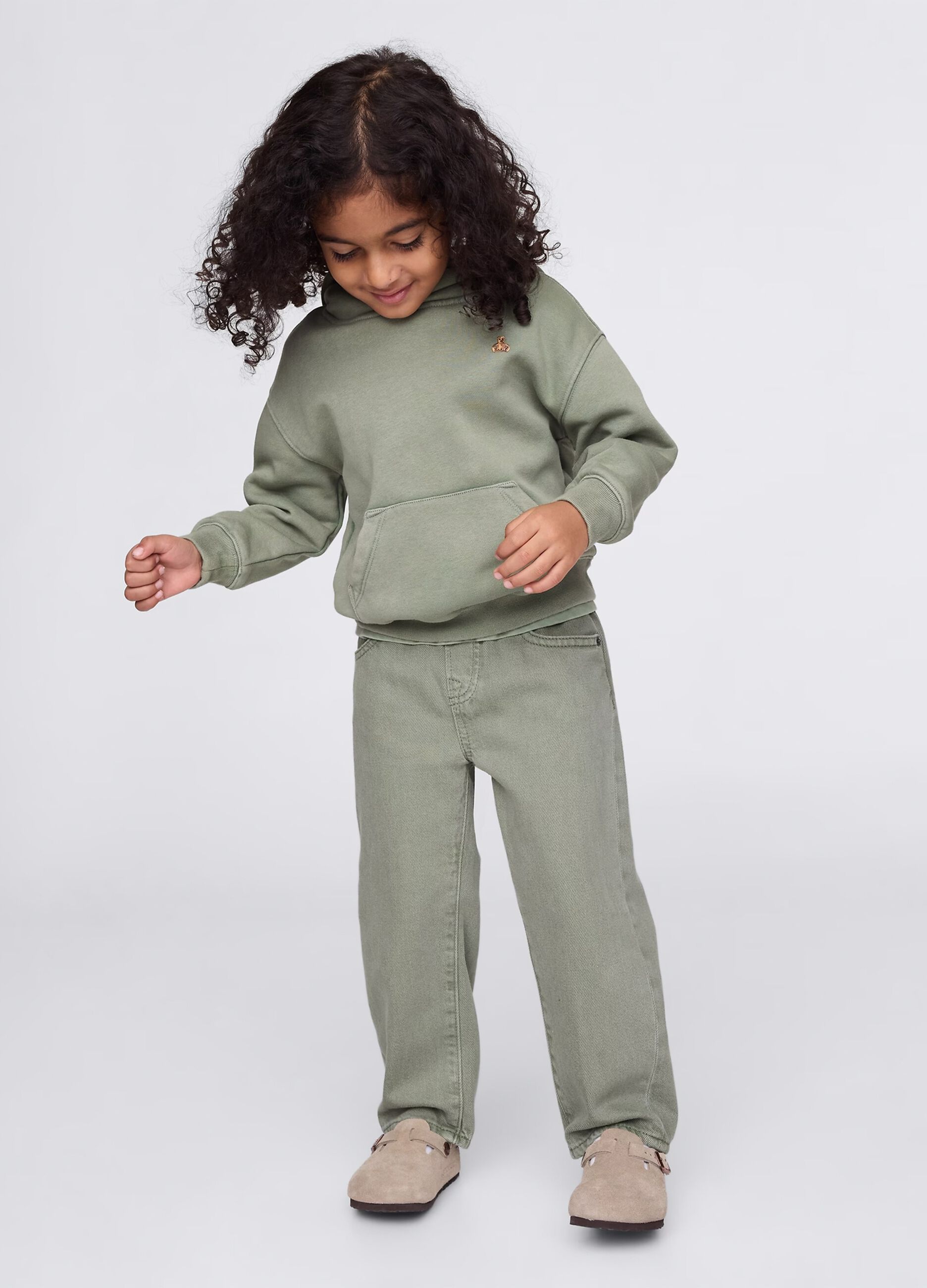 Pantaloni verdi in cotone e Lyocell con coulisse