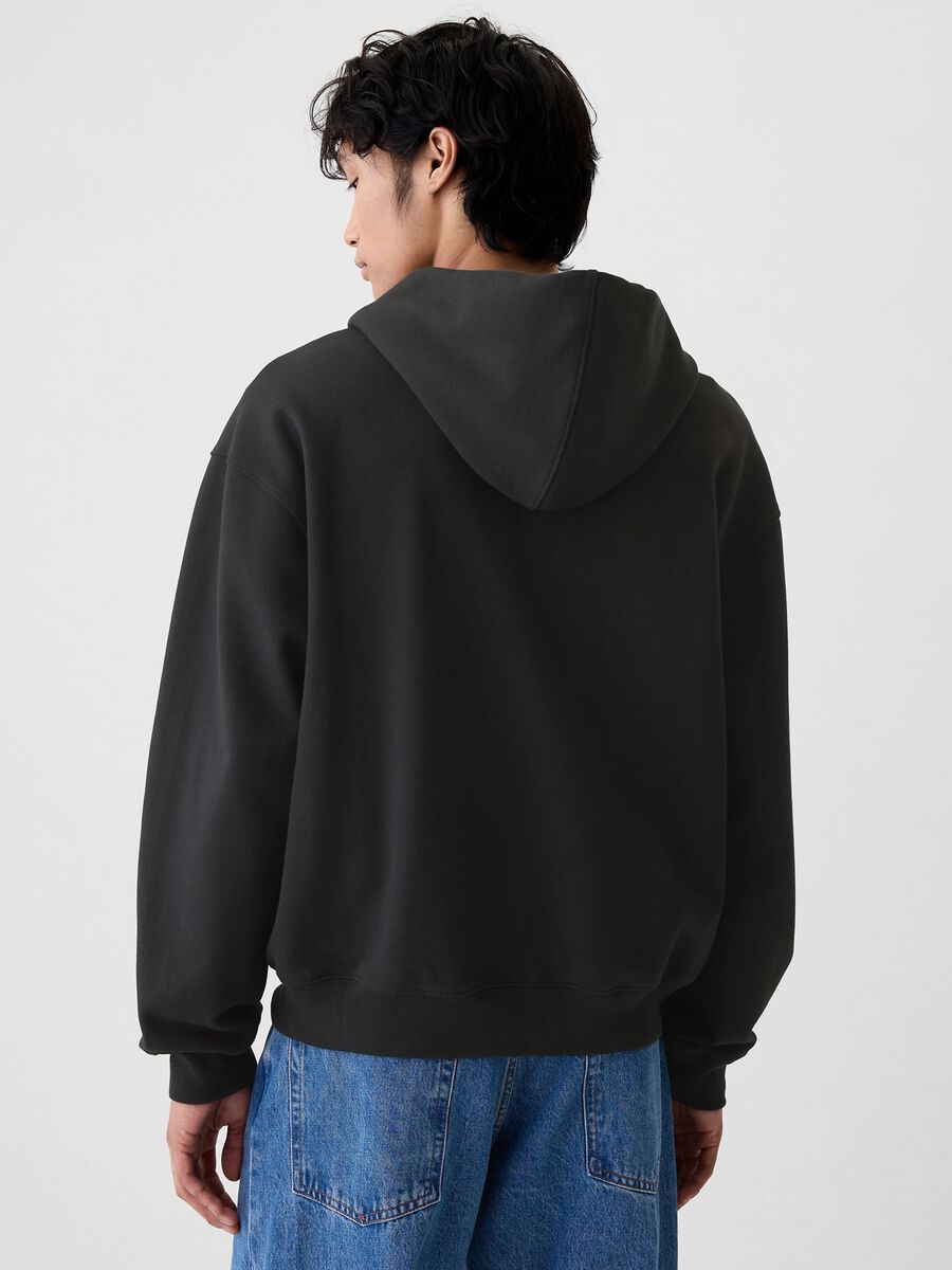 Full-zip con cappuccio e ricamo logo Uomo_2