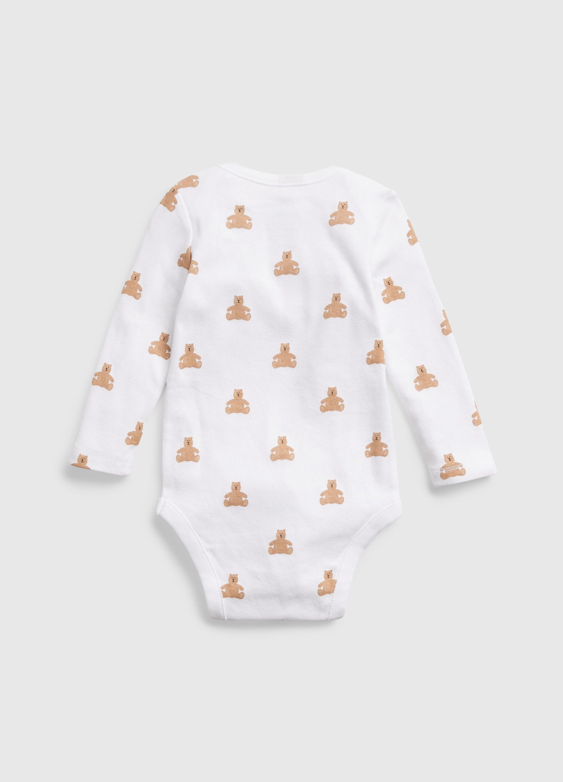 Three-pack cotton bodysuits with long sleeves._1