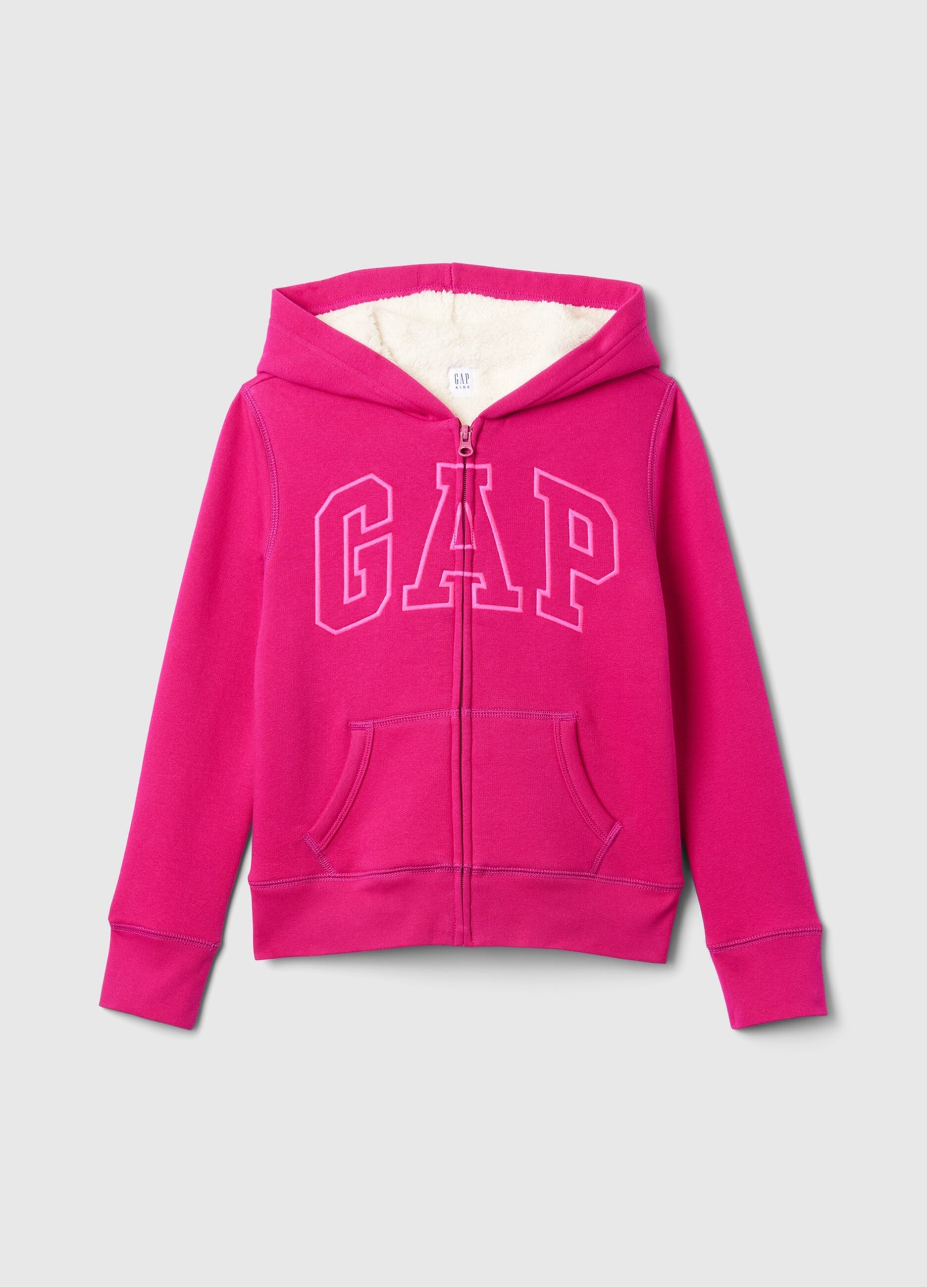 Full-zip con cappuccio interno in sherpa _4