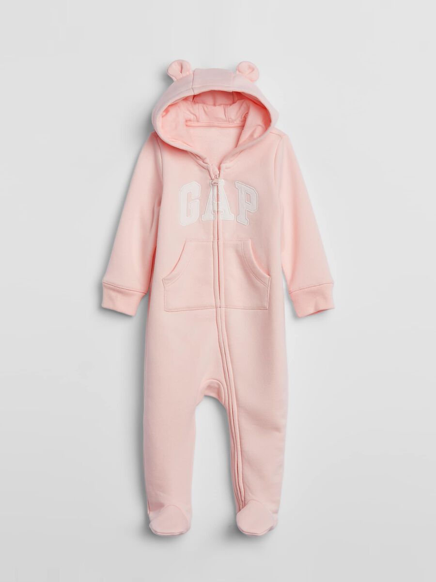 Onesie with feet and hood Newborn Boy_0