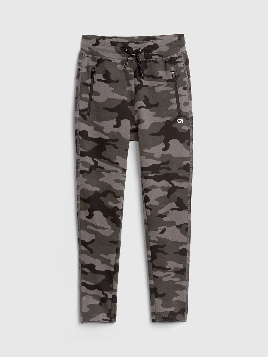 Camo joggers with logo print Boy_0
