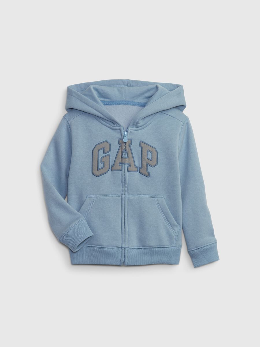 Full-zip con cappuccio e ricamo logo Bimbo_0
