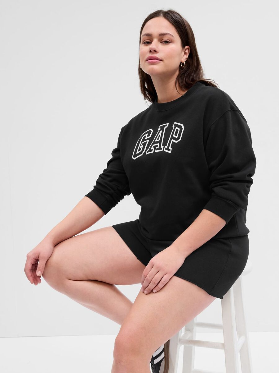 Felpa girocollo con ricamo logo Donna_2
