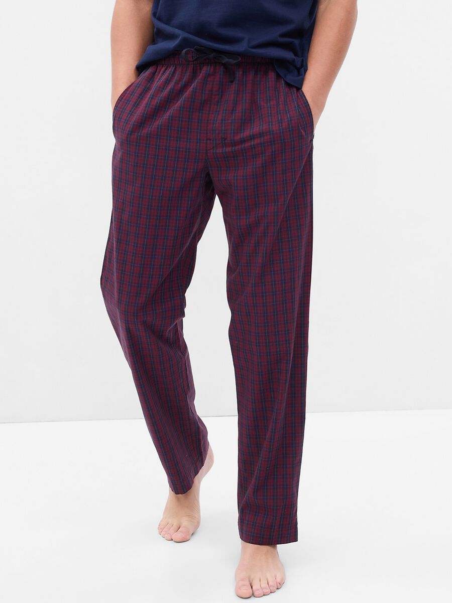 Long pyjama trousers with check pattern Man_1