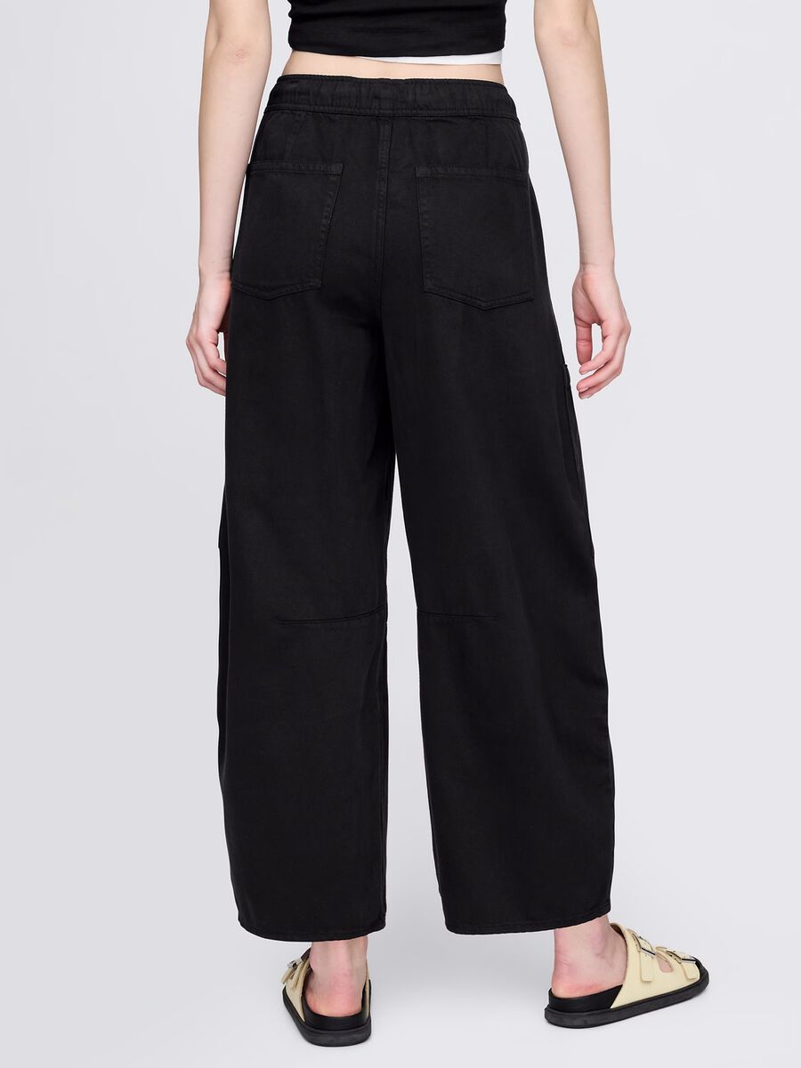 Pantaloni cargo neri in cotone e Lyocell Gap Donna_2
