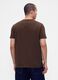 T-shirt marrone in cotone a maniche corte_1