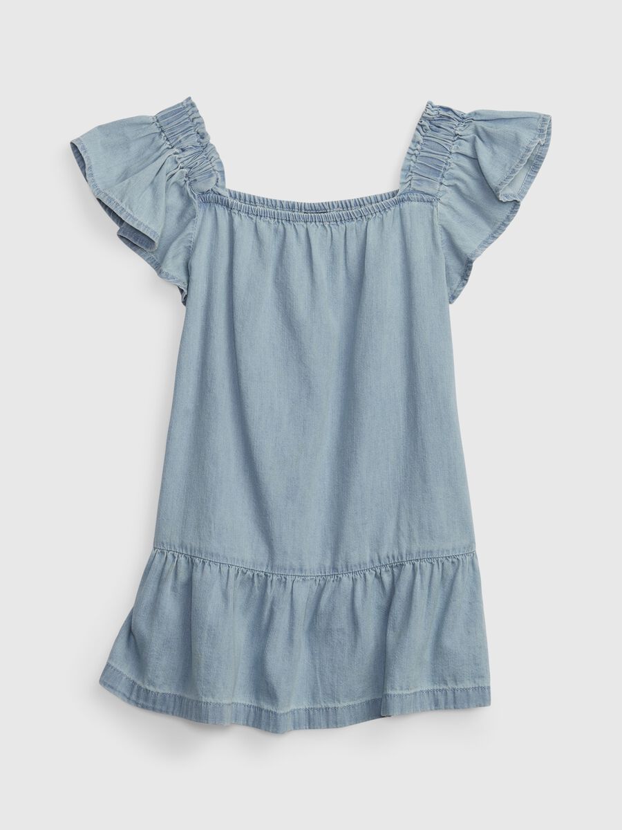 Denim dress with flounce Toddler Girl_0