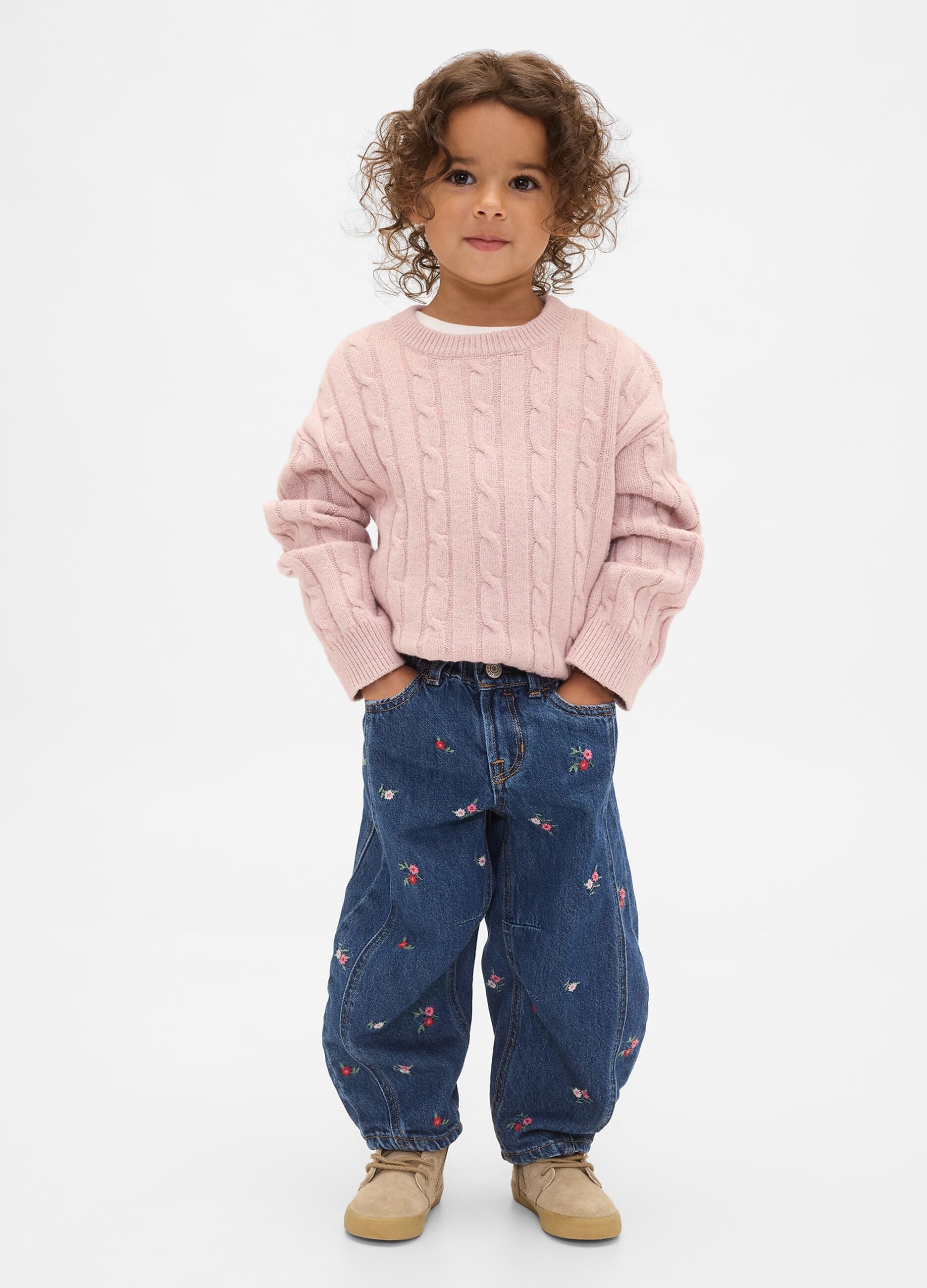 Blue paper bag jeans for girls