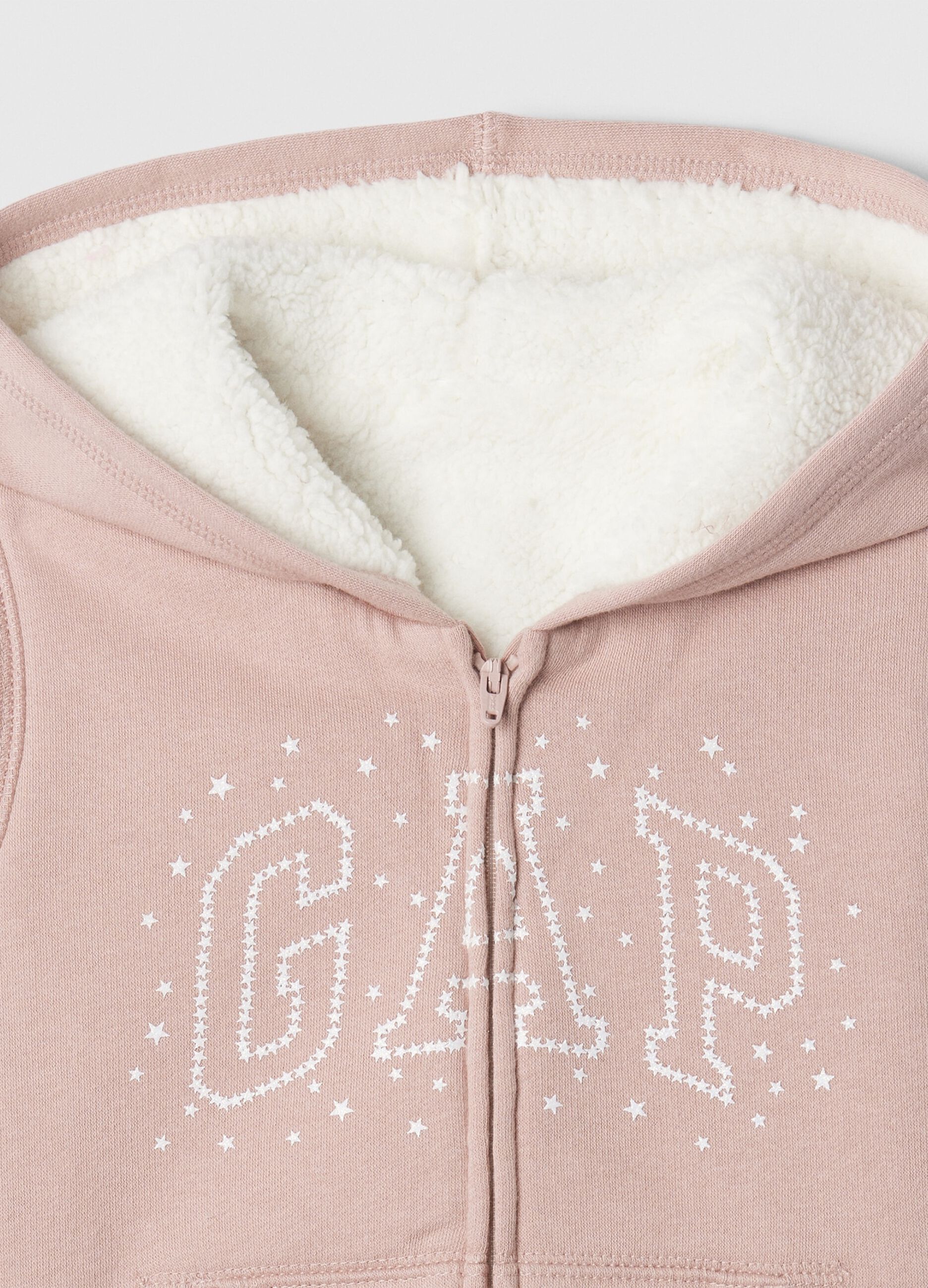 Full-zip sweatshirt and hood with sherpa lining_2