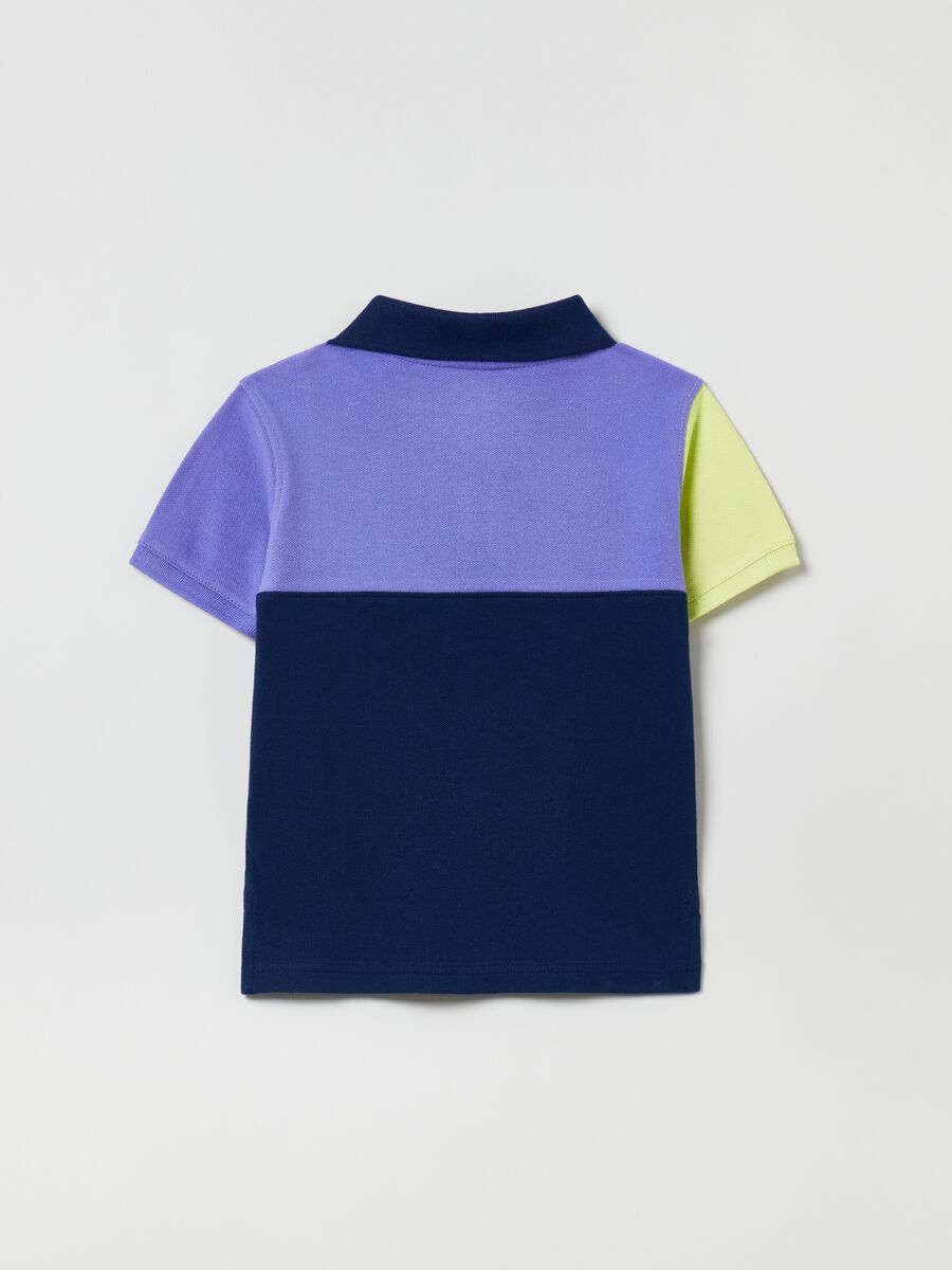 Colour block polo shirt with embroidered Logo Newborn Boy_1