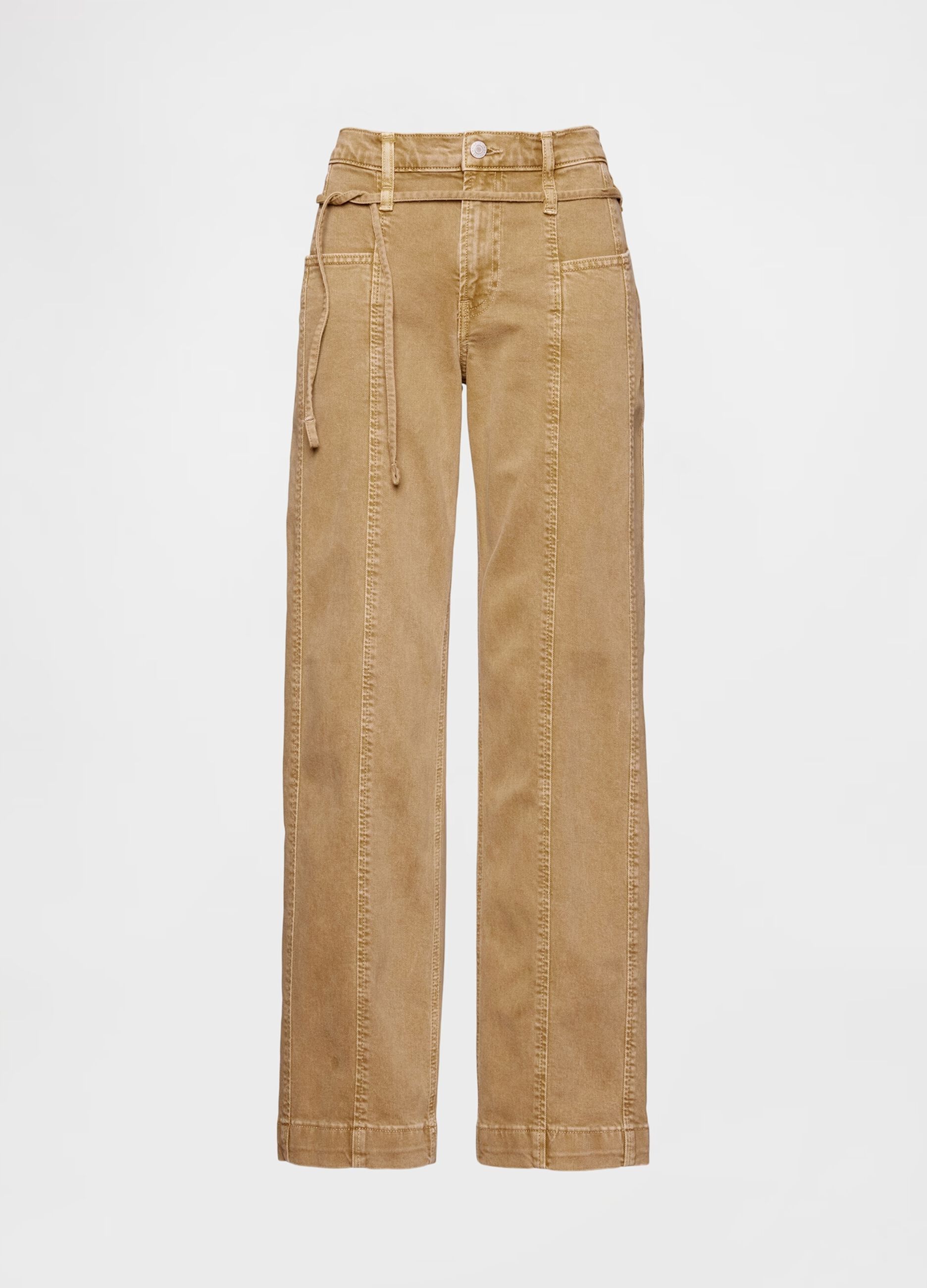 Pantaloni in cotone elasticizzato beige slim fit