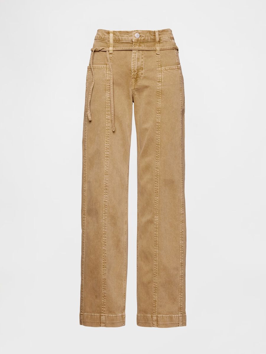 Pantaloni in cotone elasticizzato beige slim fit Donna_6