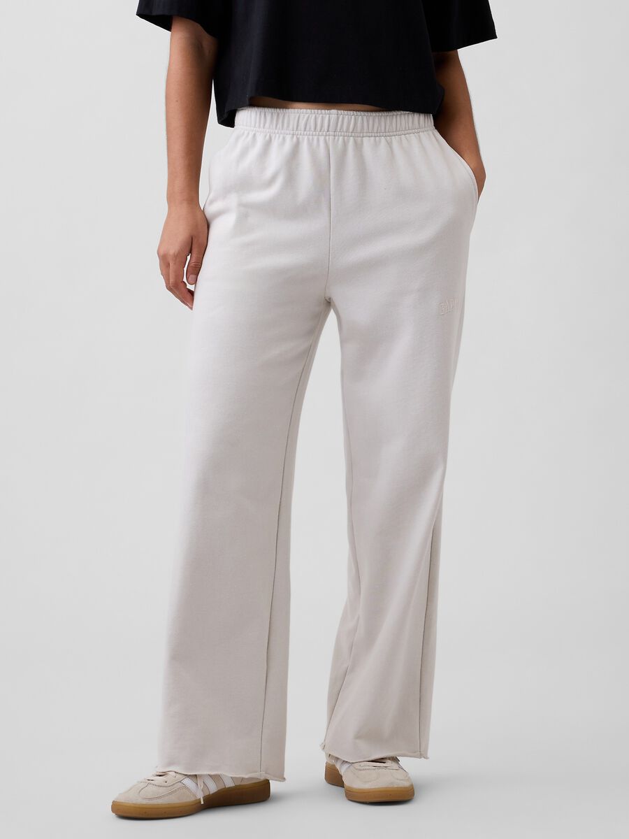 Pantaloni wide leg in misto cotone Donna_1