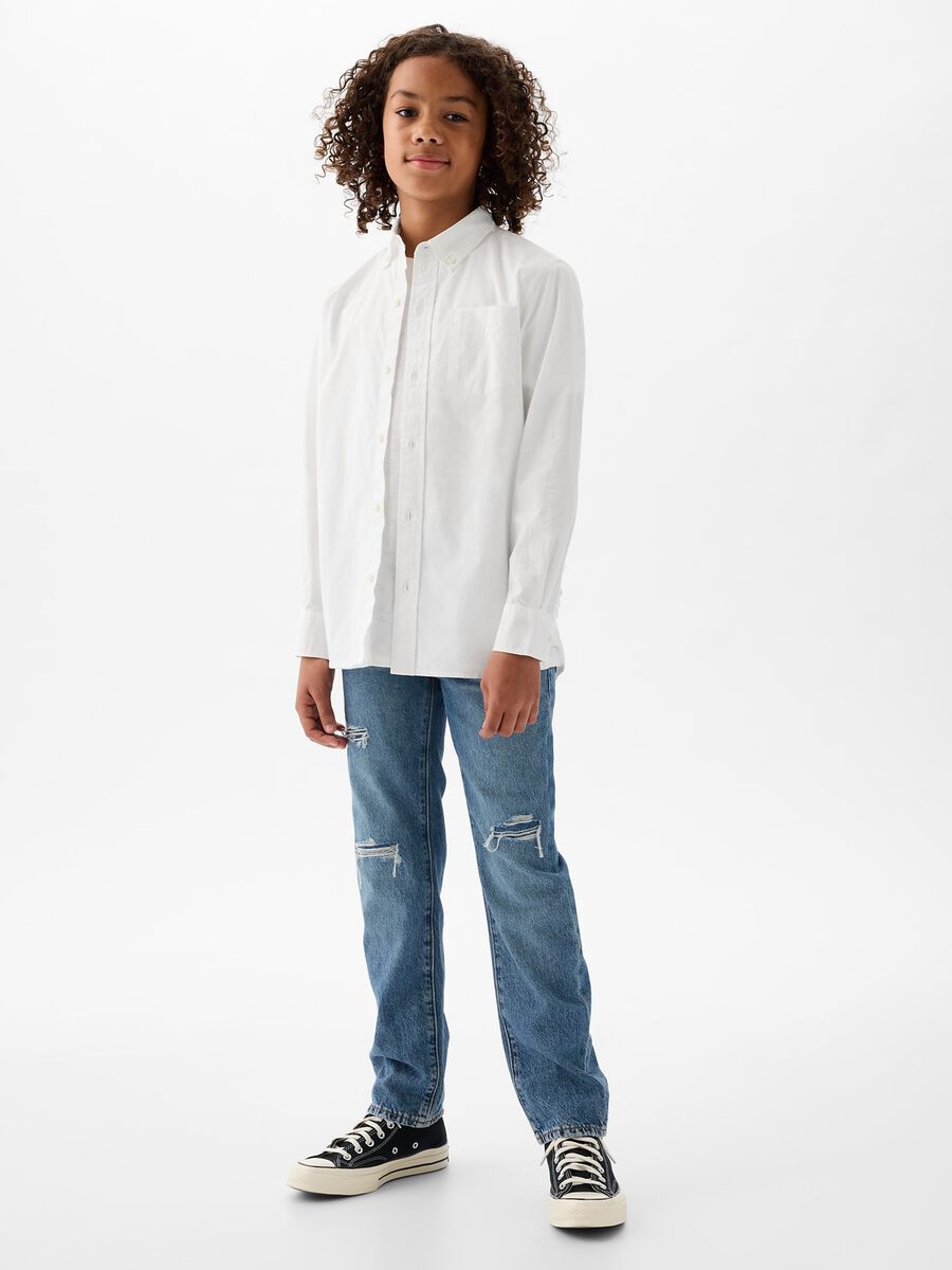 Camicia in cotone bio con tasca Bambino_1
