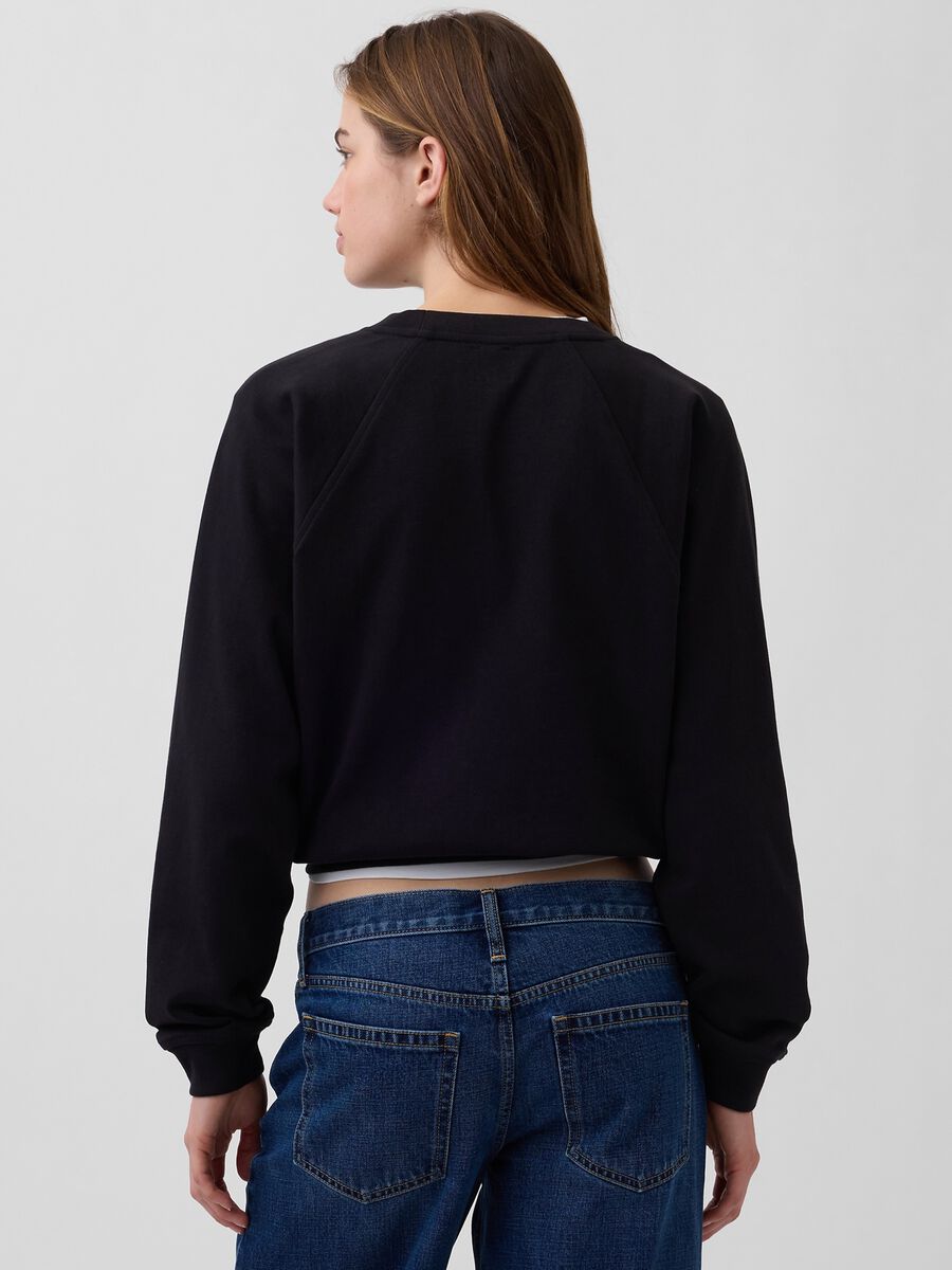 Felpa in misto cotone con girocollo Donna_1
