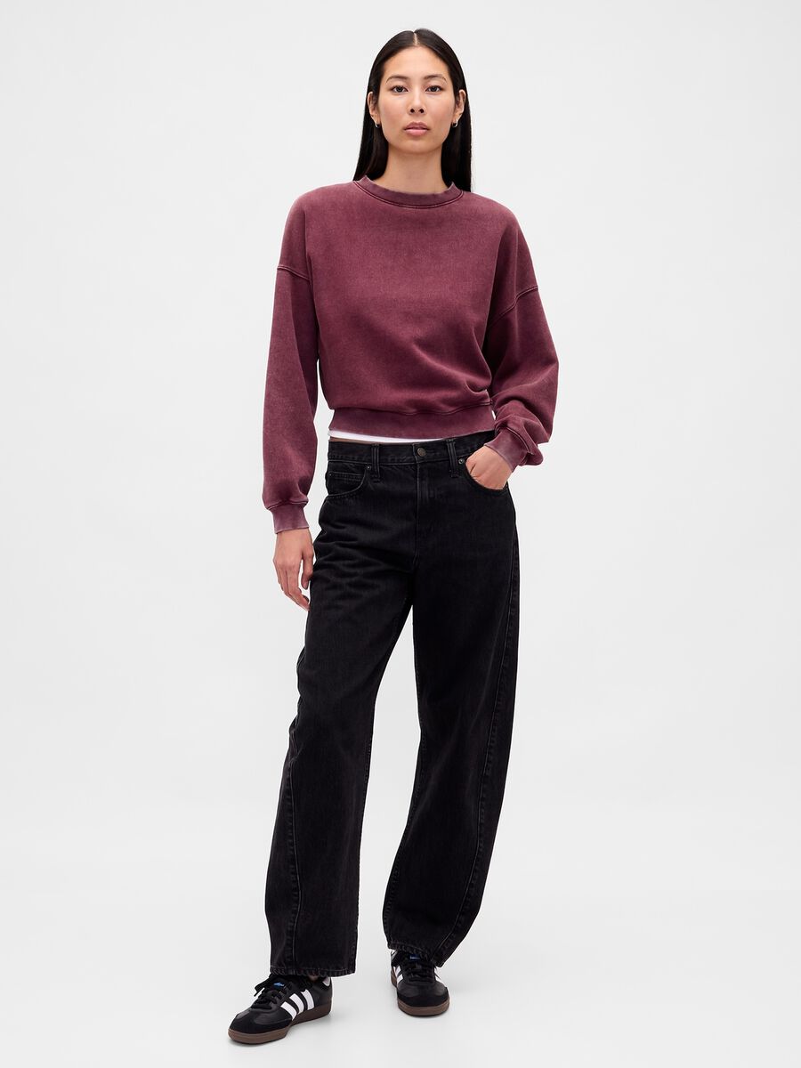 Felpa viola in misto cotone Donna_2