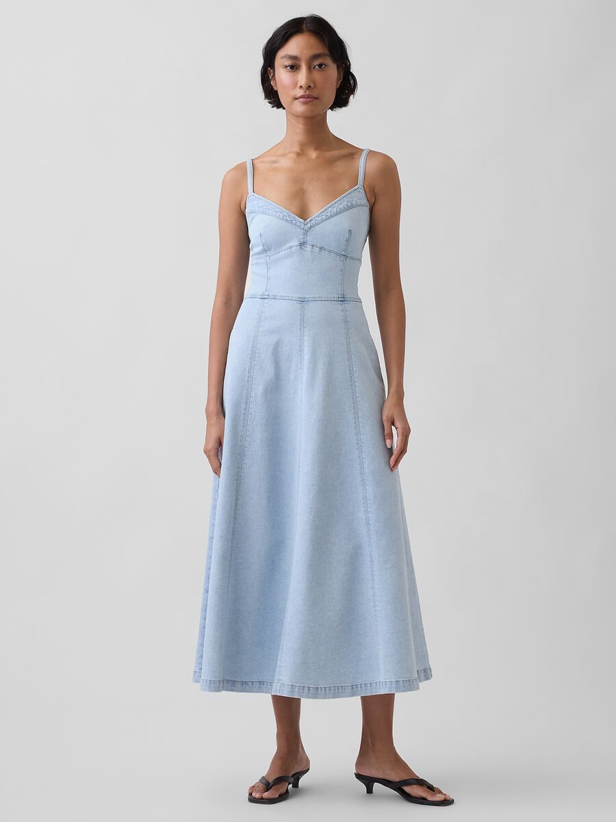 Abito midi in cotone elasticizzato Donna_0
