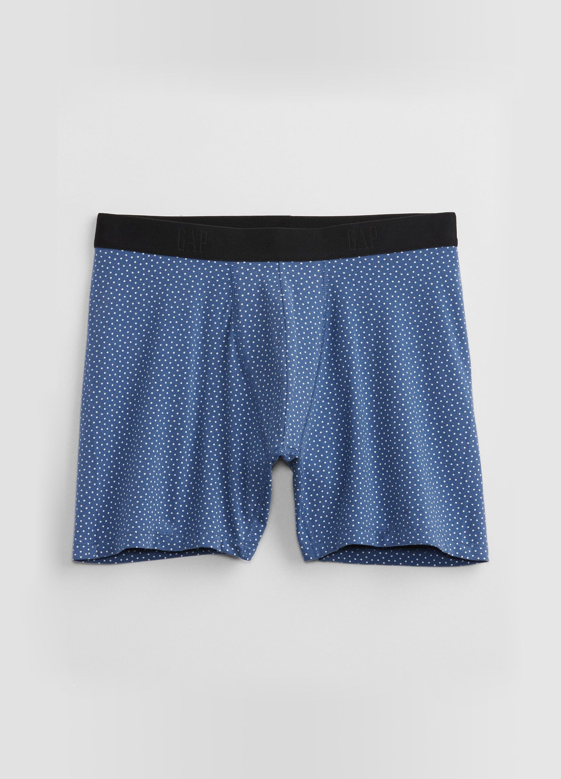 Boxer briefs with micro polka dot pattern.