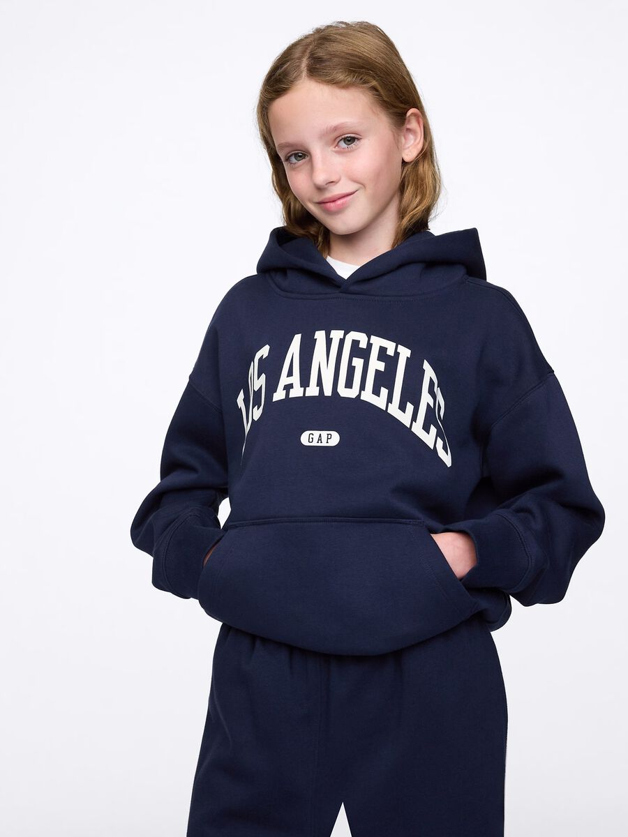 Felpa con cappuccio blu Los Angeles GAP Kids Bambino_3