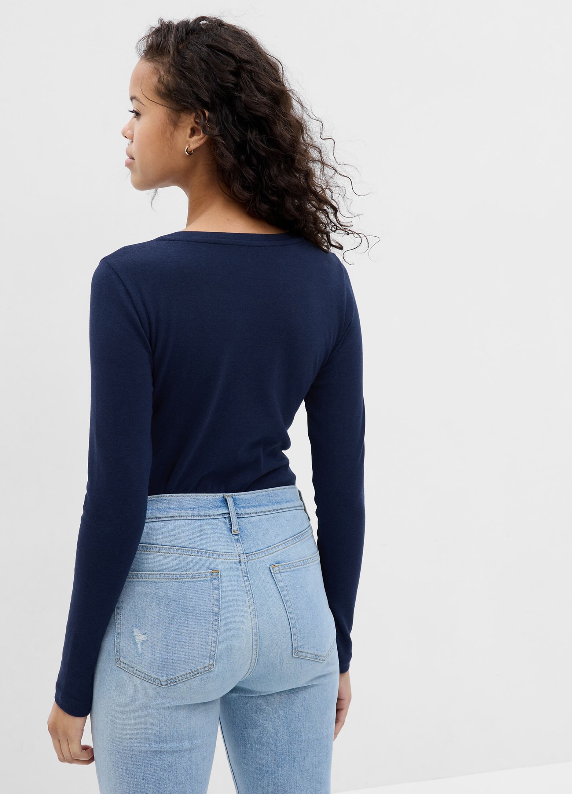T-shirt a maniche lunghe in cotone e modal_1