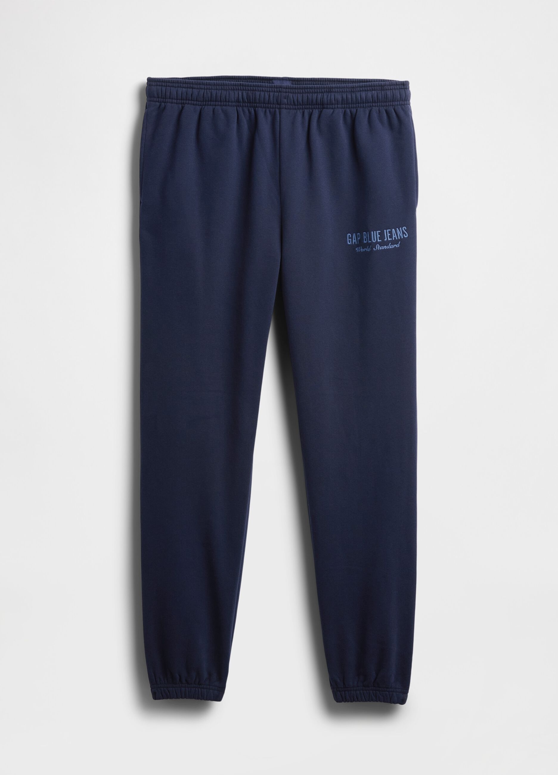 Blue Trousers in Cotton and Polyester Blend