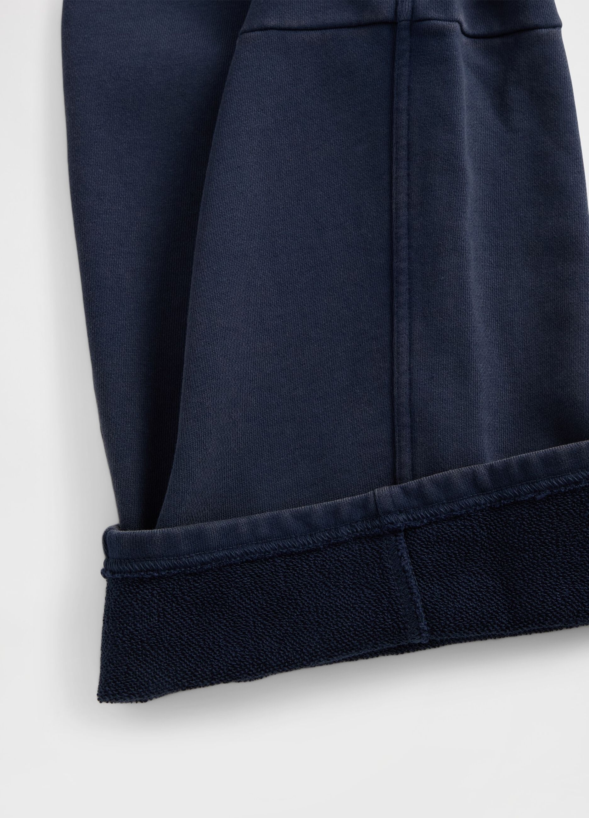 Blue Cotton Blend Trousers