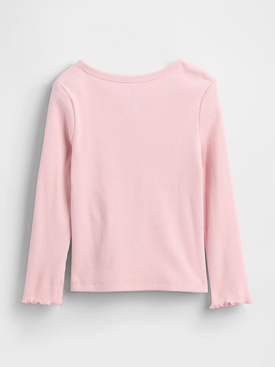 Long sleeve pink cotton top Girl_1