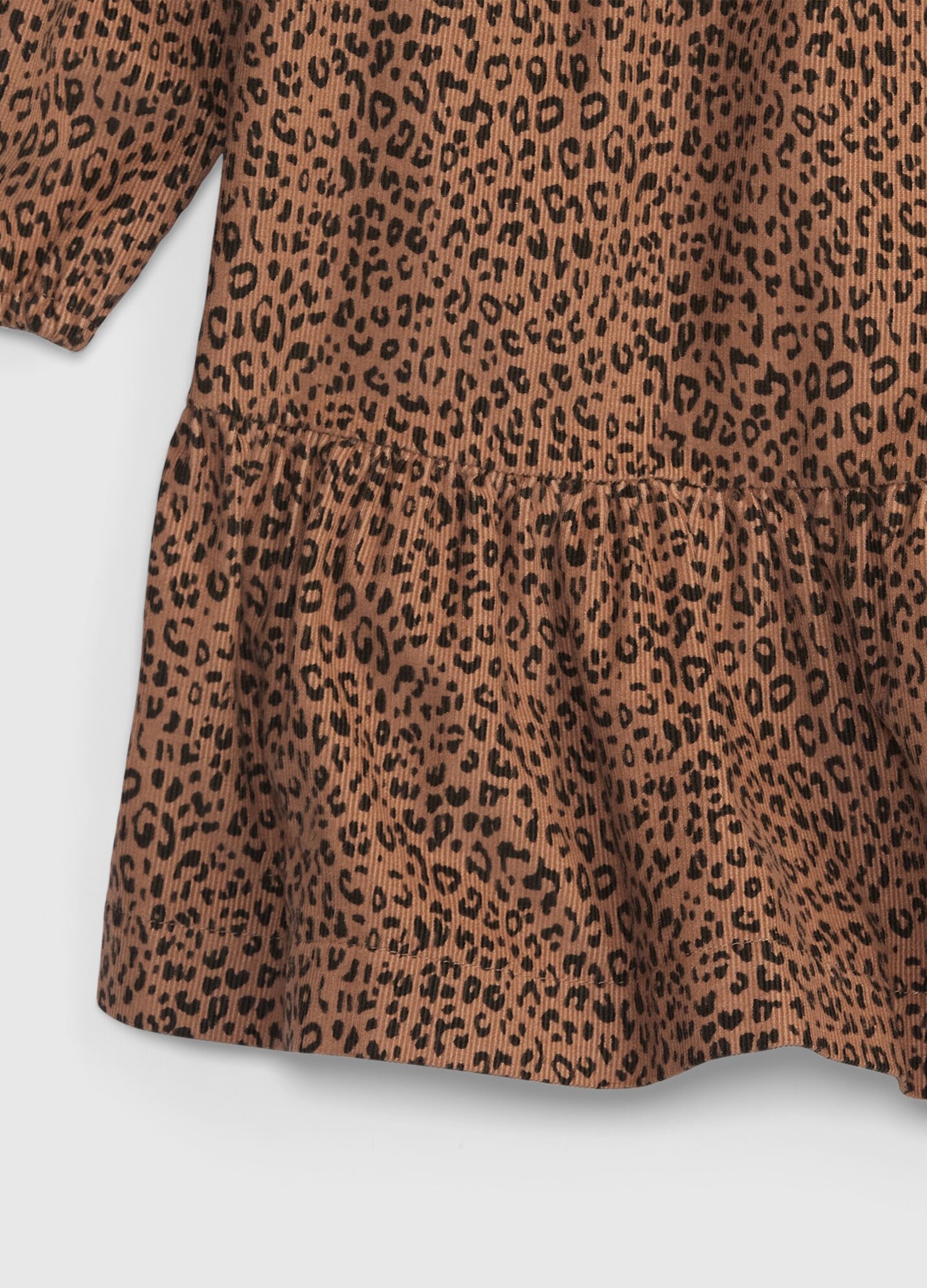 Dress in animal print corduroy_1