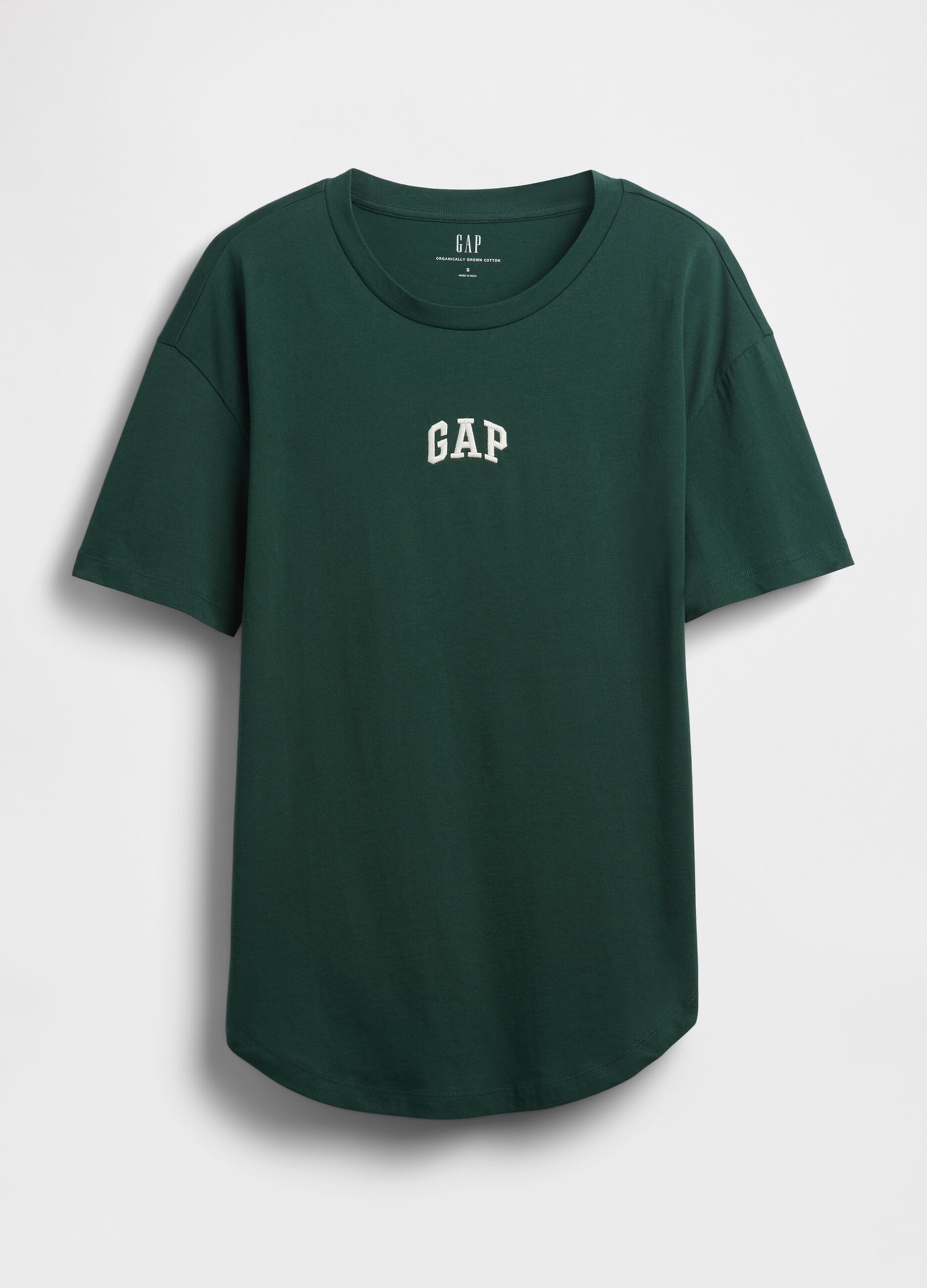 Green short-sleeve cotton T-shirt