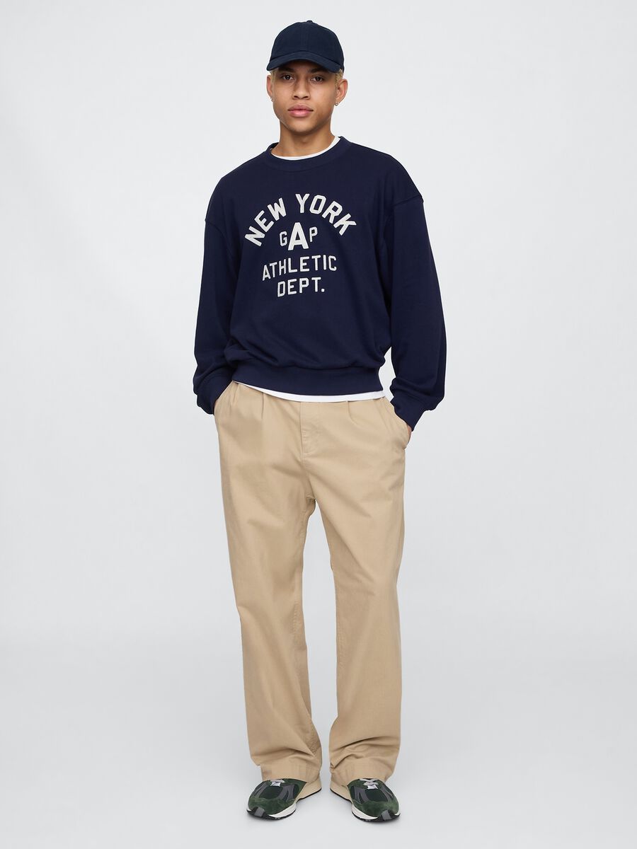 Felpa blu con scritta Gap Athletic Uomo_1