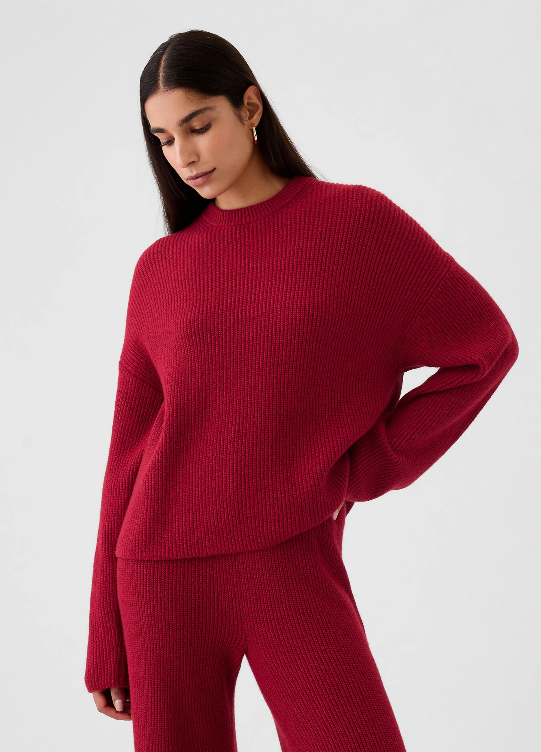 Pullover con lavorazione a coste inglesi