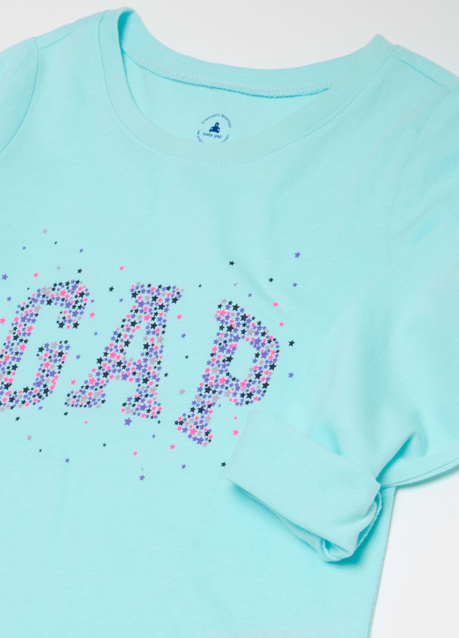 T-shirt a maniche lunghe stampa logo glitter_2