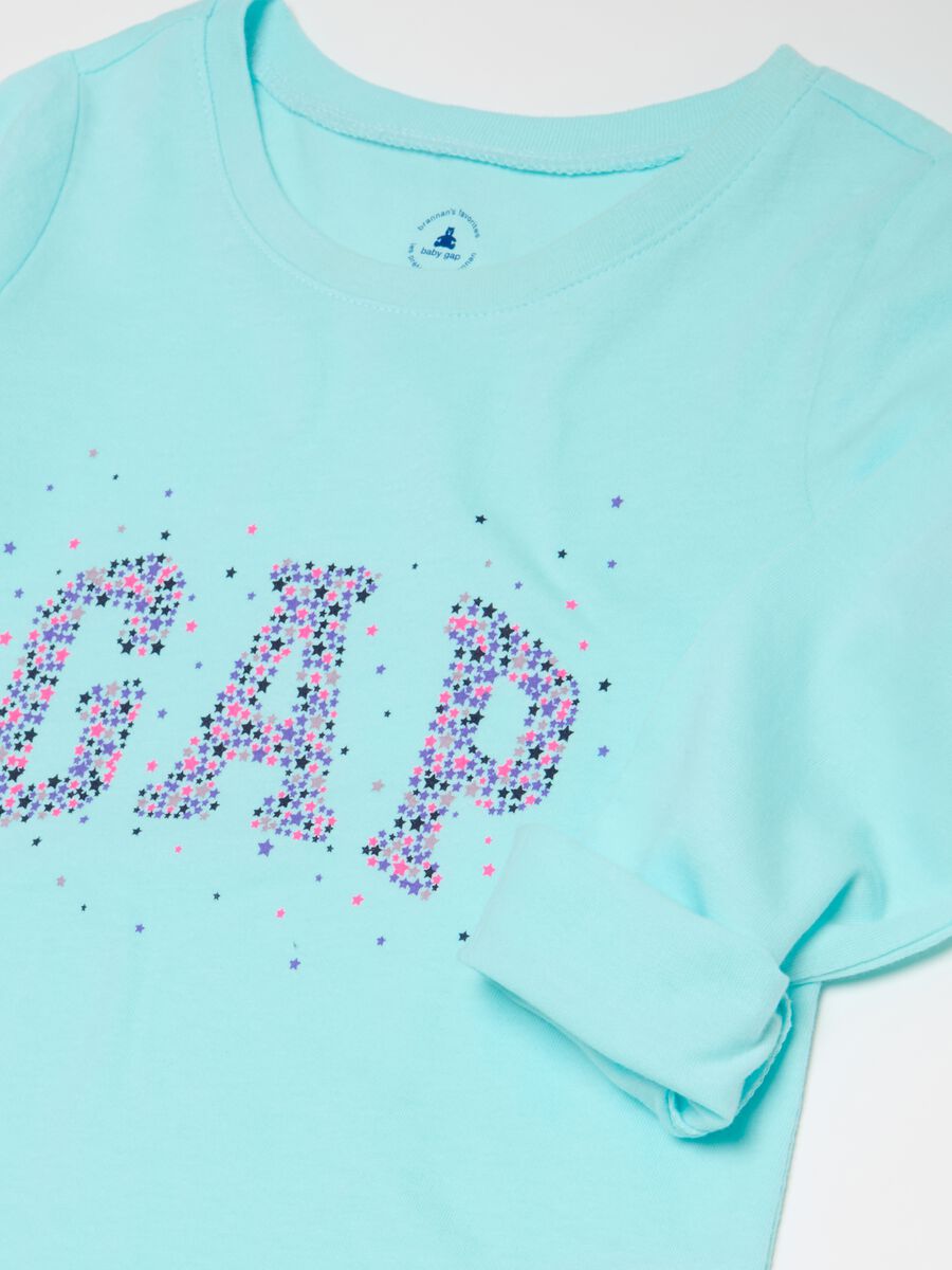 T-shirt a maniche lunghe stampa logo glitter Bimba_2