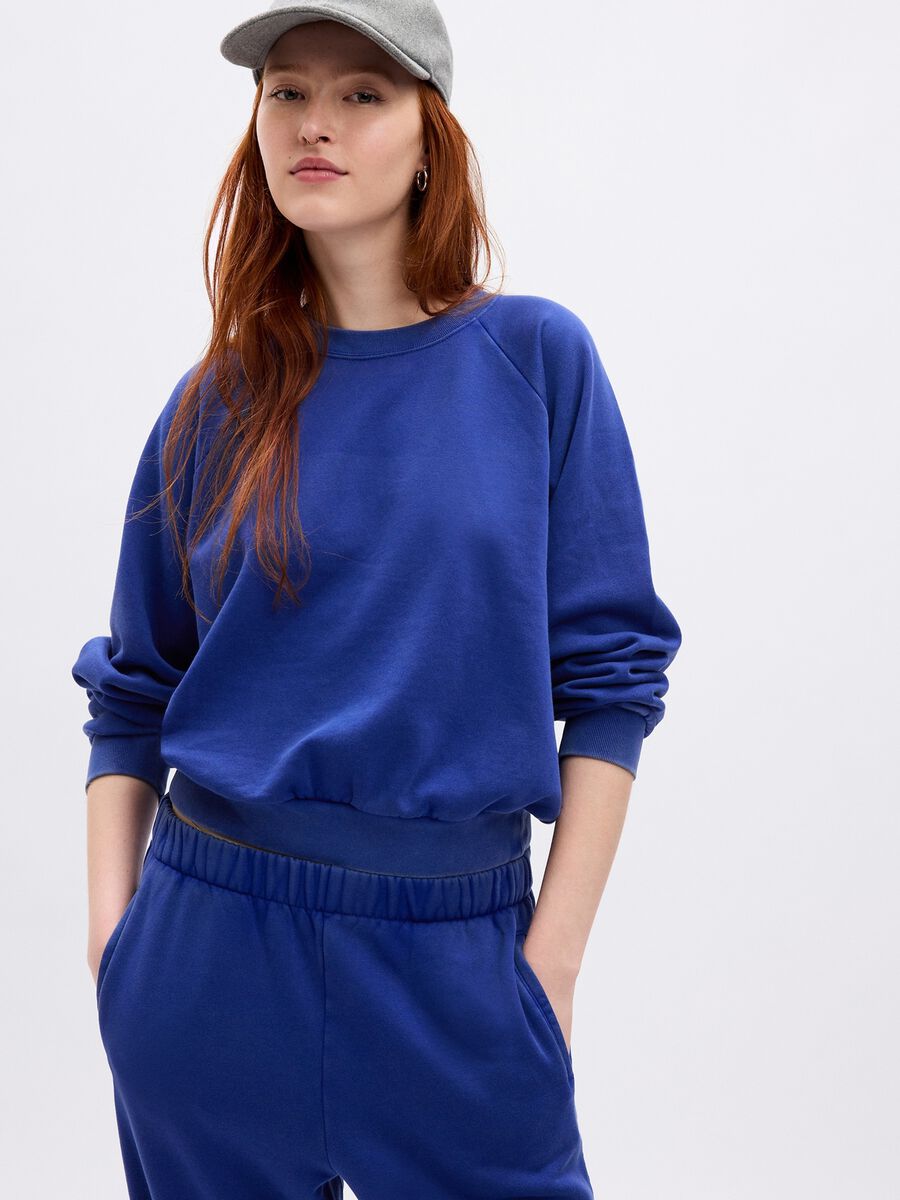 Felpa girocollo con maniche raglan Donna_0