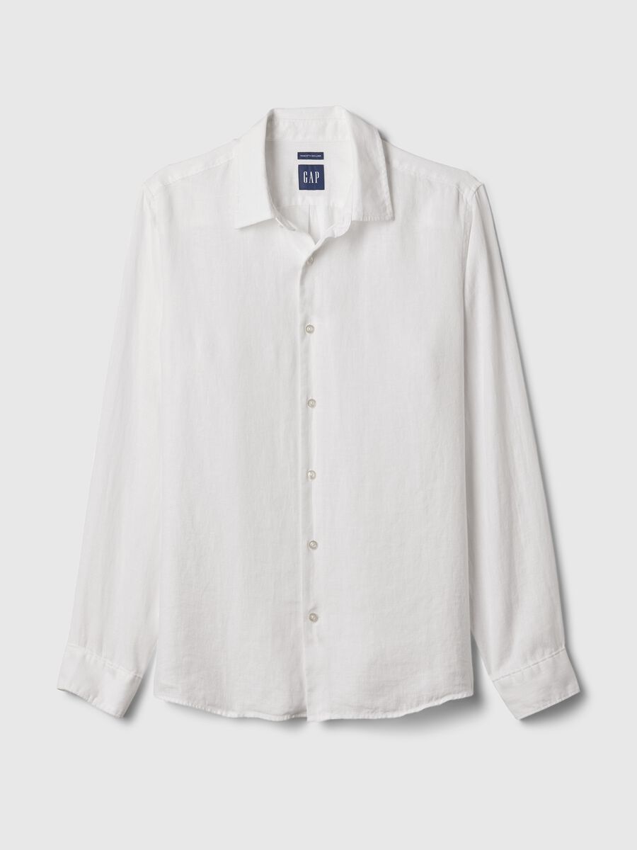 Camicia regular fit in lino Uomo_3