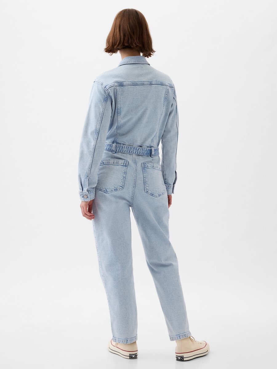 Jumpsuit in denim with belt Woman_2