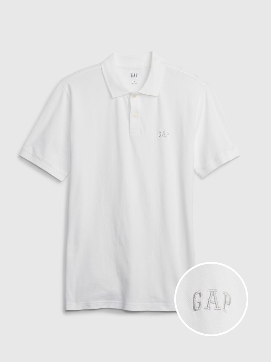 Polo in piquet con ricamo logo Uomo_1